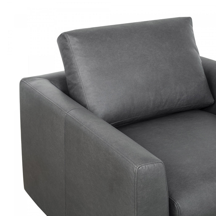 Cleo Contemporary Upholstered Accent Chair in Pewter