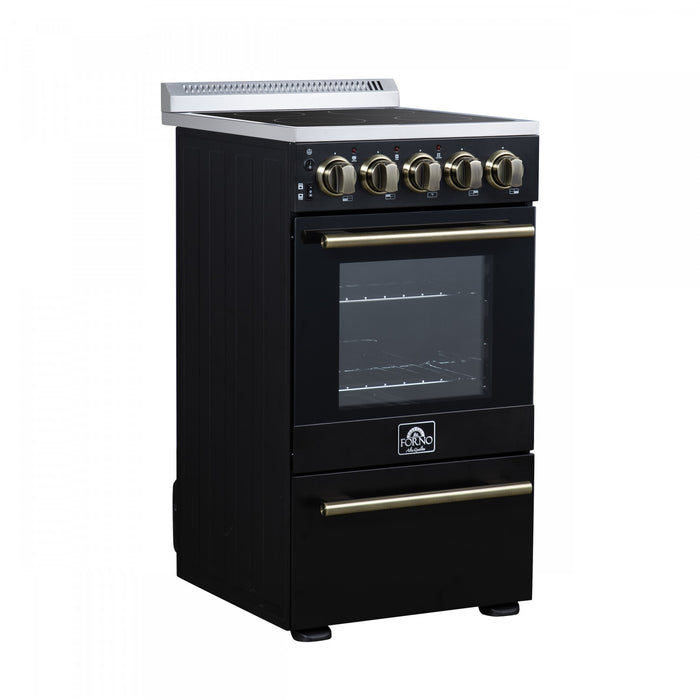 Forno Pallermo 20 Inch Electric Range in Black, 2.05 cu.ft. - FFSEL6051-20BLK