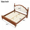 Miles Queen Size Wood Platform Bed with Curved Upholstered Headboard, Brown | Lit plateforme Miles en bois format Queen avec tete de lit rembourree incurvee, brun