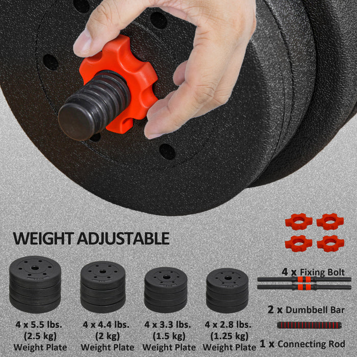 Soozier 66lbs Adjustable Dumbbells Weight Set for Body Fitness
