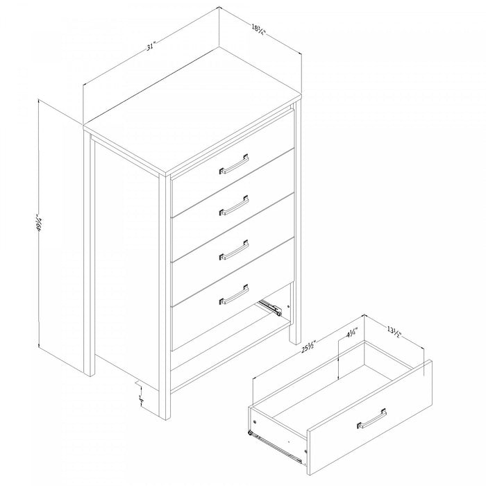 Gravity 5-drawer Chest - Natural Mango 