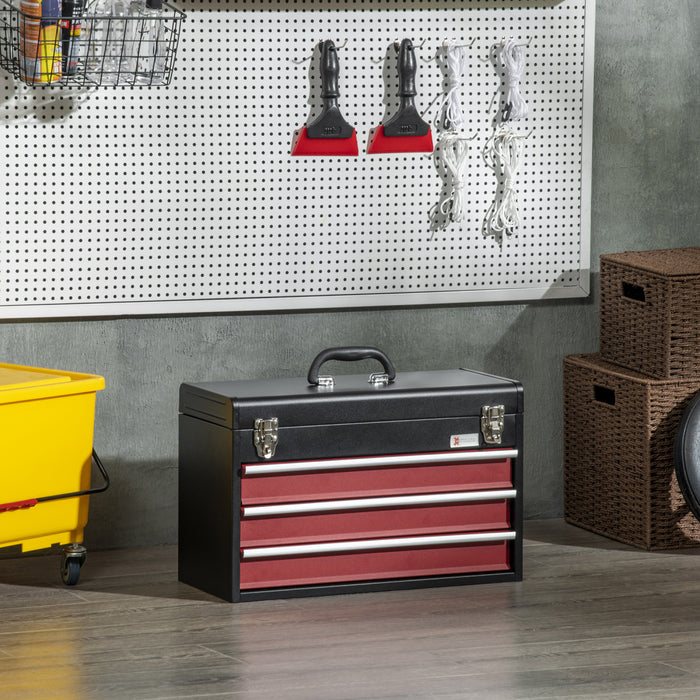 Durhand Metal Tool Box Portable Tool Chest Organizer With Drawers