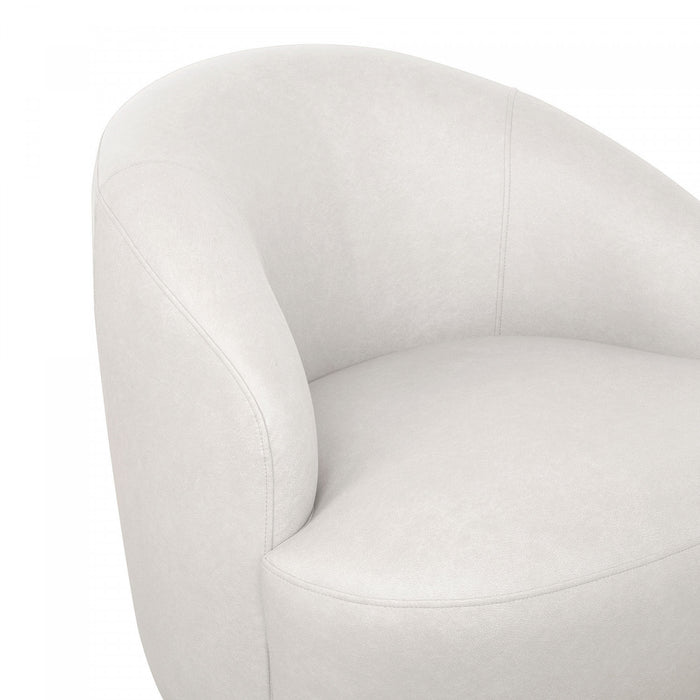 Lukas Contemporary Modern Upholstered Swivel Accent Chair in Cream