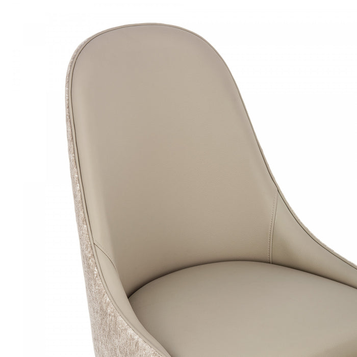 Drew Contemporary Wood Upholstered Side Chair in Taupe - Set of 2