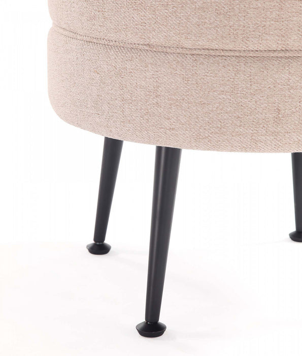 Bailey Mid-Century Modern Upholstered Accent Ottoman in Wheat