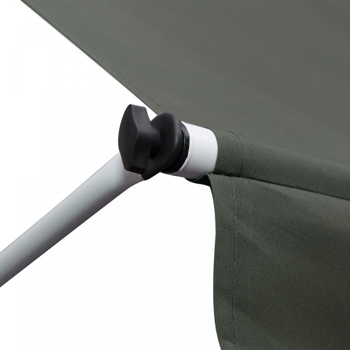 Outsunny 10x5ft Manual Retractable Awning, Patio Sun Shade Canopy Shelter With 5.6-9.2ft Support Pole, Water Resistant Uv Protector, For Window, Door, Porch, Deck, Grey