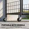 Outsunny Garden Tool Organizer for Garage, 3-Tier Yard Tool Storage Rack with 32 Slots, 4 Wheels, Shelves, 11 Hooks for Long-Handled Shovels and Rakes for Shed, Yard, Patio, Black