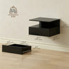 HOMCOM Floating Nightstand Set of 2, Bedside Table with with Power Outlets