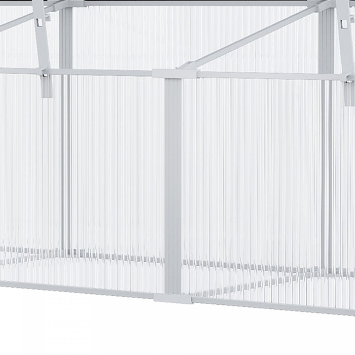 Outsunny Aluminium Cold Frame Greenhouse Garden Portable Raised Planter With Openable Top For Indoor, Outdoor, Flowers, Vegetables, Plants, 71\" X 21\" X 20\"