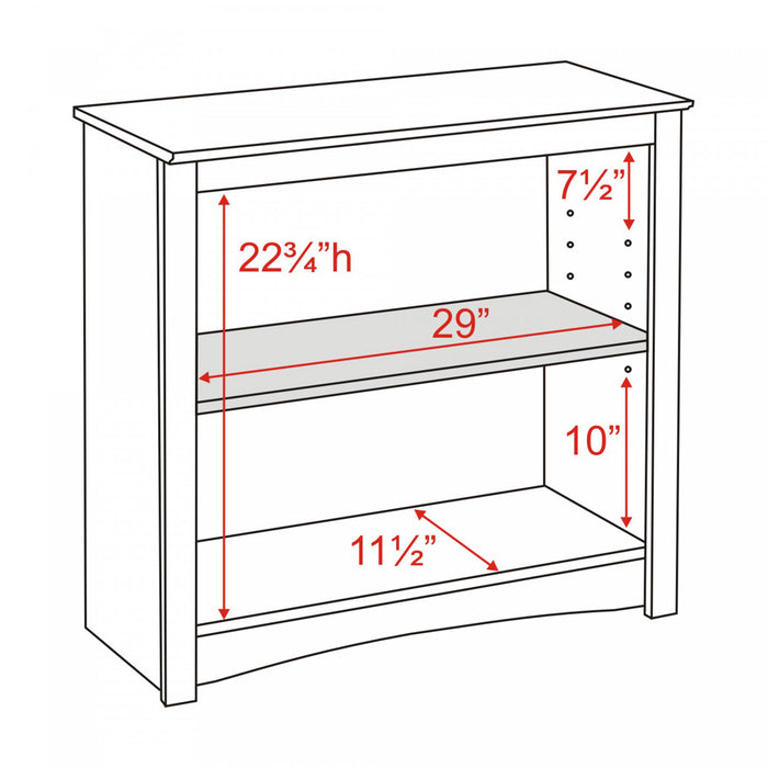 Two-Shelf Bookcase - White
