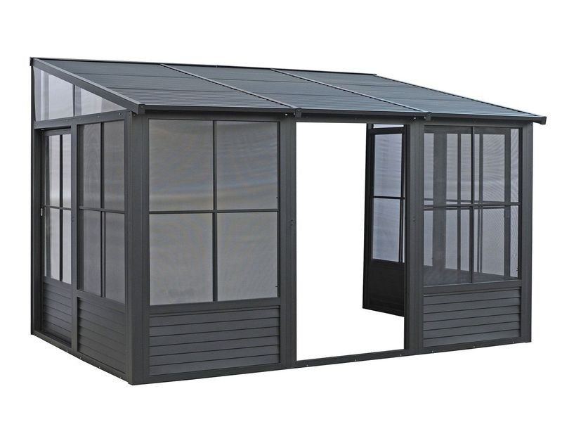 Florence - Wall Mounted Solarium 10x12 Metal Roof In Black