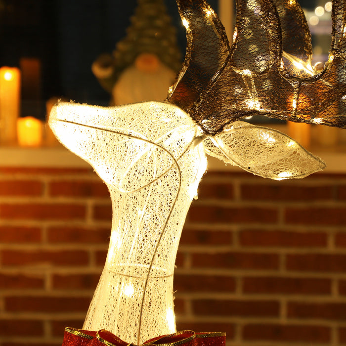 Outsunny 3-Piece Lighted Christmas Deer, Outdoor Reindeer Decoration