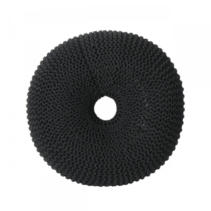 Murphy Upholstered Pouf,100% Cotton - Black