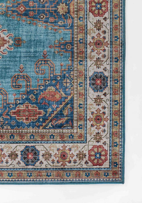 Tracy Traditional 8'0\" x 10'0\" Area Rug in Blue Indoor Area Rug