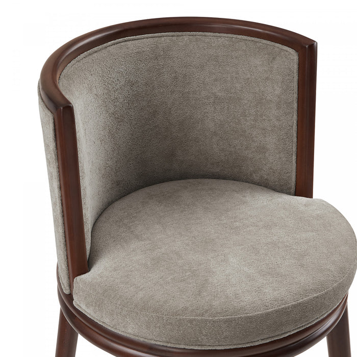 Evalyn Modern Wood Upholstered Barstool in Dove - Set of 3