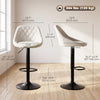 HOMCOM Bar Stools Set of 3 with Adjustable Linen-Look Bar Chairs, Off-White