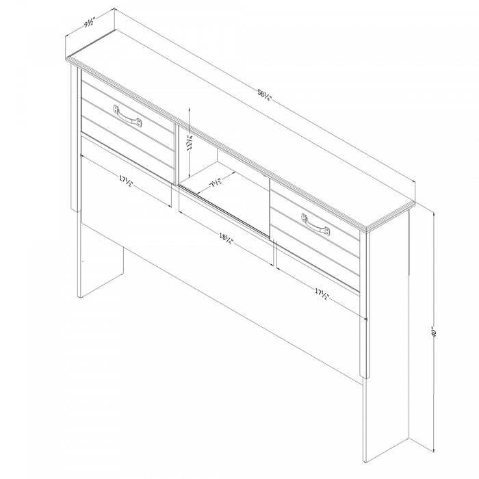 Ulysses Bookcase Headboard With Storage And Sliding Doors - Blueberry 