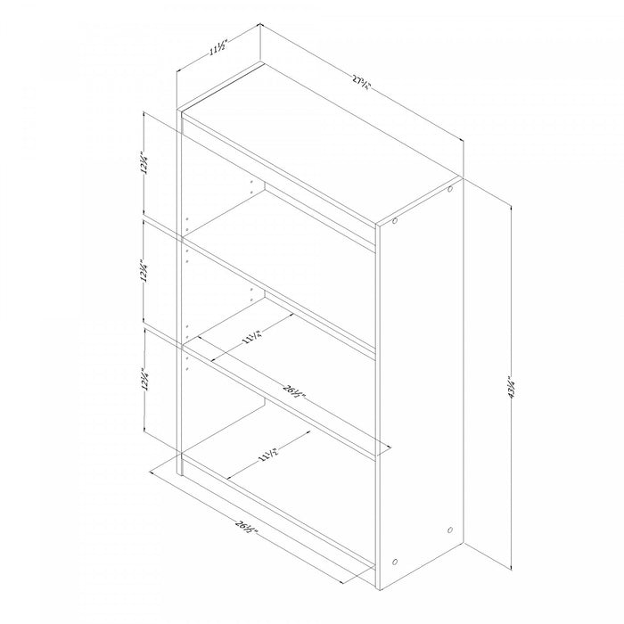Axess 3-shelf Bookcase - Pure White 
