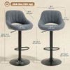 HOMCOM Bar Stools Set of 2 Swivel Adjustable Counter Height Barstools