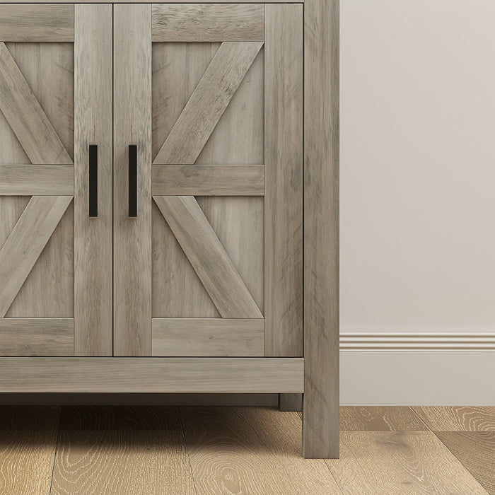 HOMCOM Sideboard Buffet Cabinet w/ Drawers and Shelves, Farmhouse Sideboard