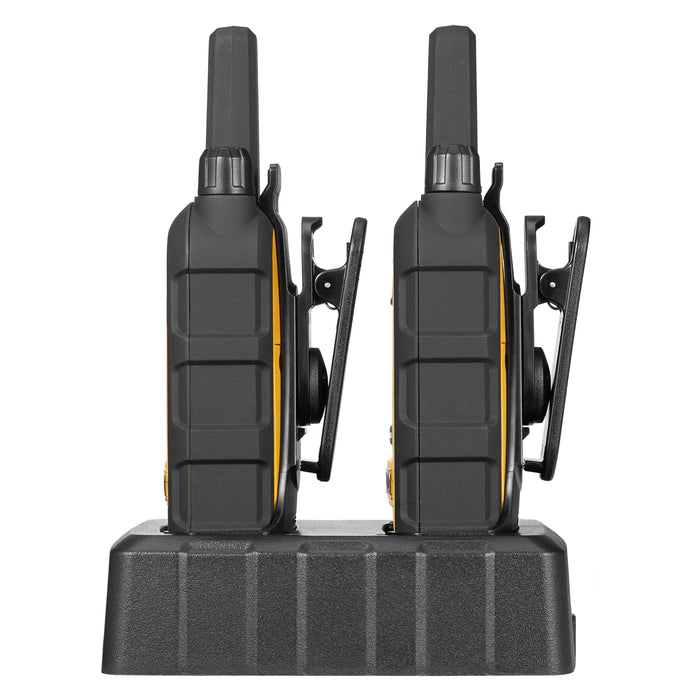 2 Dewalt DXFRS300 Work Site Walkie Talkies - 1 Watt, Heavy Duty, Long Range Indoor-Outdoor Two Way Radios + 22 Channel