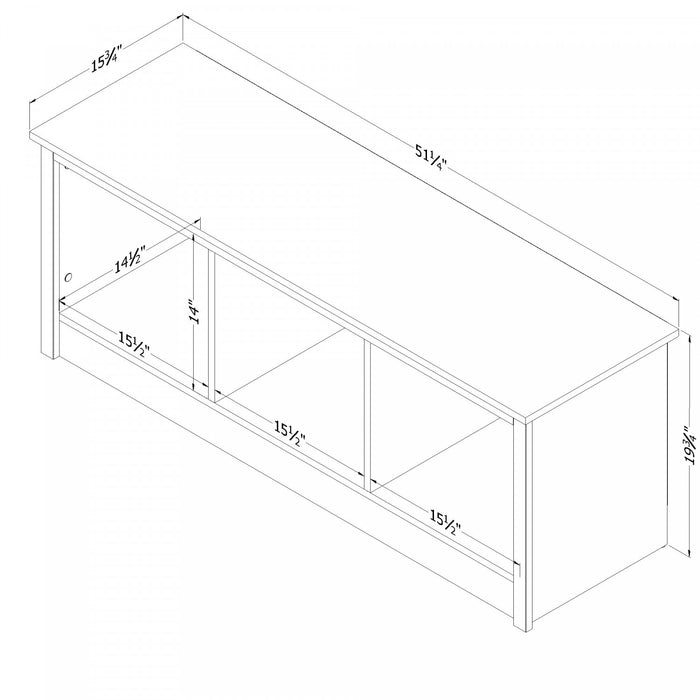 Toza Mudroom Storage Bench - White Pine