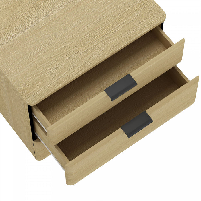 Payton Modern 26\" Nightstand in Natural Oak (3-Drawer) - Set of 2