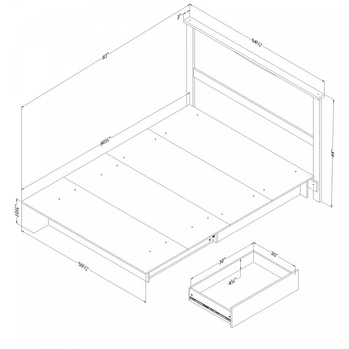 Step One Platform Bed And Headboard Set Pure Black - South Shore