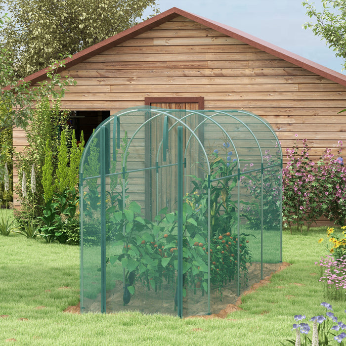 Outsunny 4' X 12' Plant Protection Tent Crop Cage With Door, Green