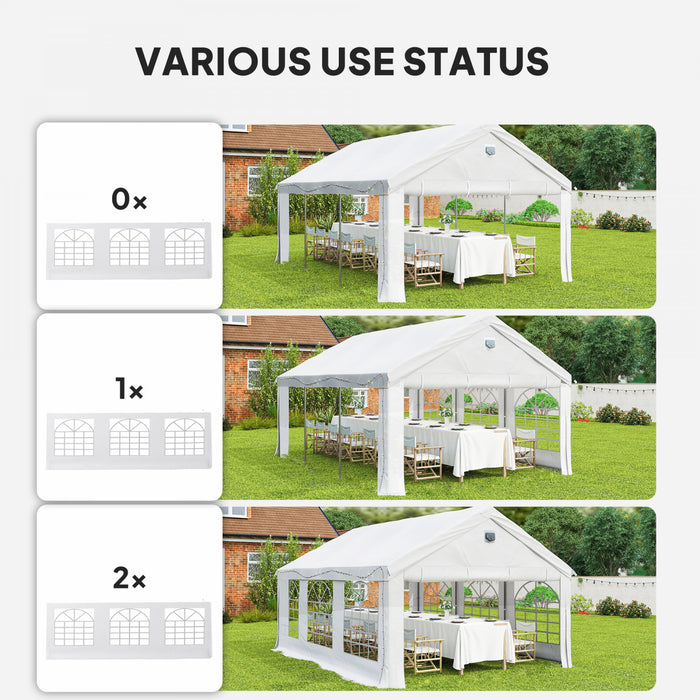Outsunny 20' x 13' Party Tent, Heavy Duty Gazebo Canopy with Windows, White