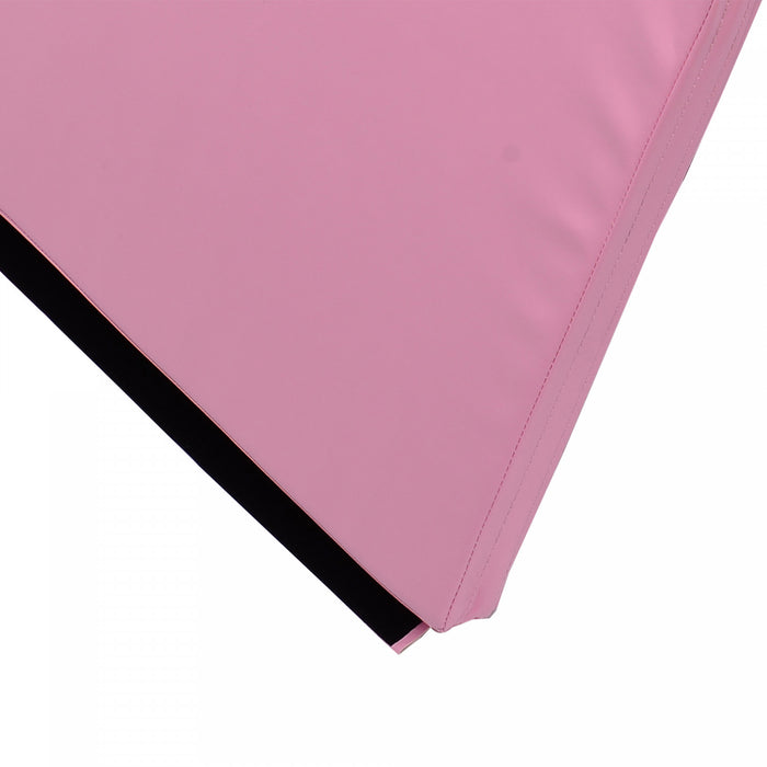 Soozier 4'x6'x2'' Folding Gymnastics Tumbling Mat, Exercise Mat With Carrying Handles For Yoga, Mma, Martial Arts, Stretching, Core Workouts, Pink