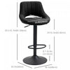 HOMCOM Bar Stools Set of 2 Swivel Adjustable Counter Height Barstools