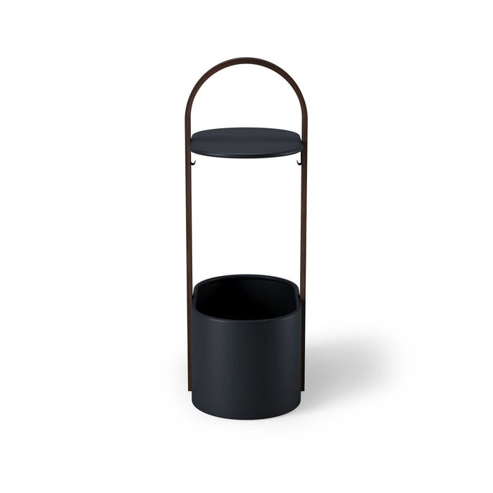 Umbra Modern Steel Bellwood Storage End Table - Black and Walnut