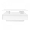 Lucas LED Coffee Table with Storage Drawers and Open Shelves,White | Lucas table basse LED – table basse avec tiroirs de rangement et etageres ouvertes, blanc