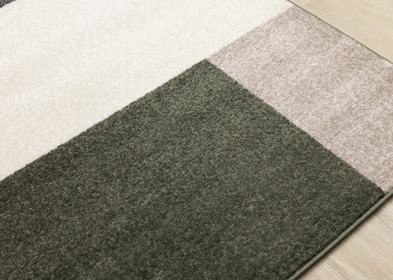 Marley Geometric Modern Green Grey White Area Rug - 7'10\" x 10'6\"