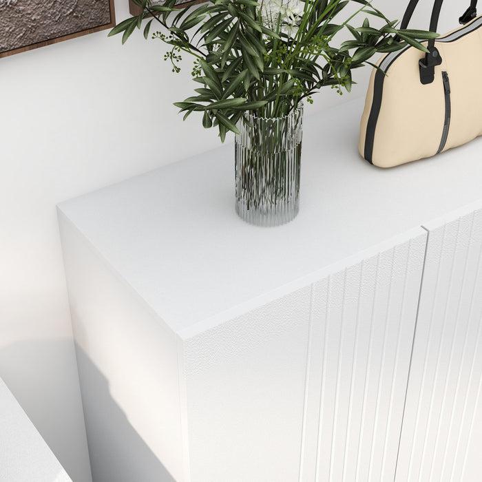 HOMCOM Modern Shoe Storage Cabinet Shoe Cabinet with Soft-Close Doors White