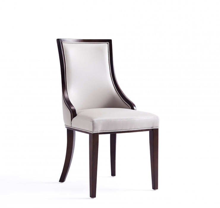 Grand Traditional Wood Upholstered Dining Chair in Light Gray - Set of 4