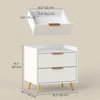 HOMCOM Bedside Table, Nightstand with 2 Drawers for Bedroom, White