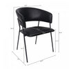 Slate Contemporary Modern Vegan Leather Metal Armchair in Black - Set of 2 | Fauteuil contemporain moderne en cuir vegetalien avec accoudoirs en metal noir - Lot de 2