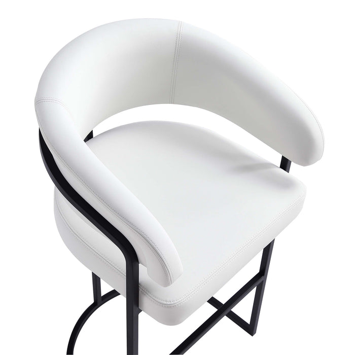Augusta Modern Metal Upholstered Barstool in White