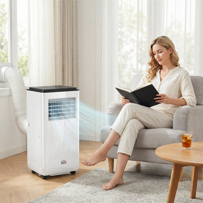 HOMCOM 8,000 BTU Portable Air Conditioner for 345 sqft room, Timer, White