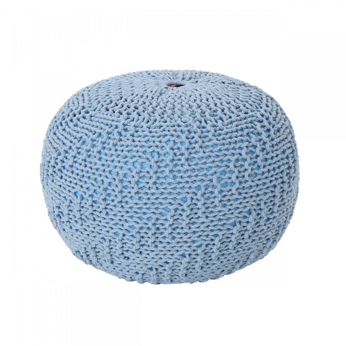 Murphy Upholstered Pouf,100% Cotton - Teal