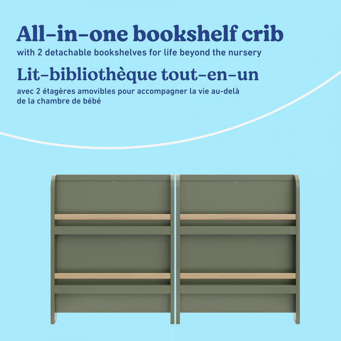 Graco Read with Me Convertible Crib with Drawer - Olive/Driftwood