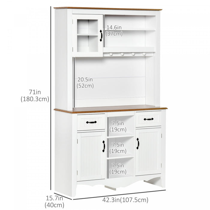 HOMCOM Kitchen Buffet Hutch with Utility Drawer, and 3 Door Cabinets