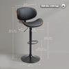 HOMCOM Bar Stools Set of 2 with Curved Back and Footrest
