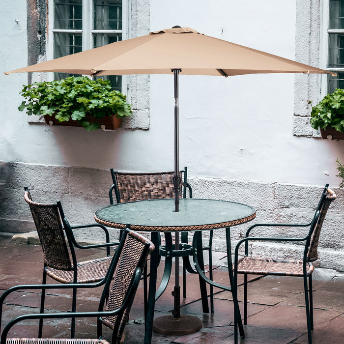 Costway 9FT Patio Umbrella Market Sun Shade Steel Tilt W/ Crank Outdoor Yard Garden