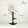 HOMCOM Adjustable Bar Stools Set of 2, Leathaire Swivel Barstools w/ Back