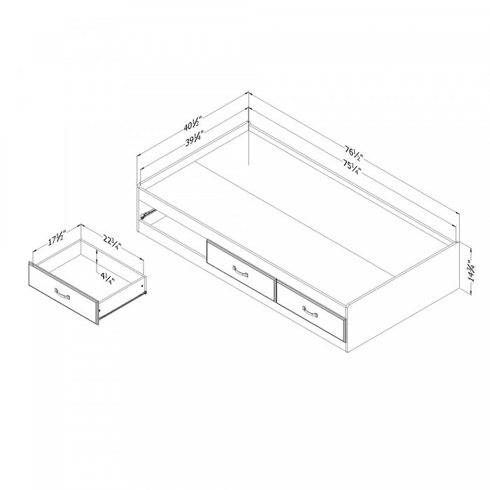 Ulysses Twin Mates Platform Storage Bed - Winter Oak