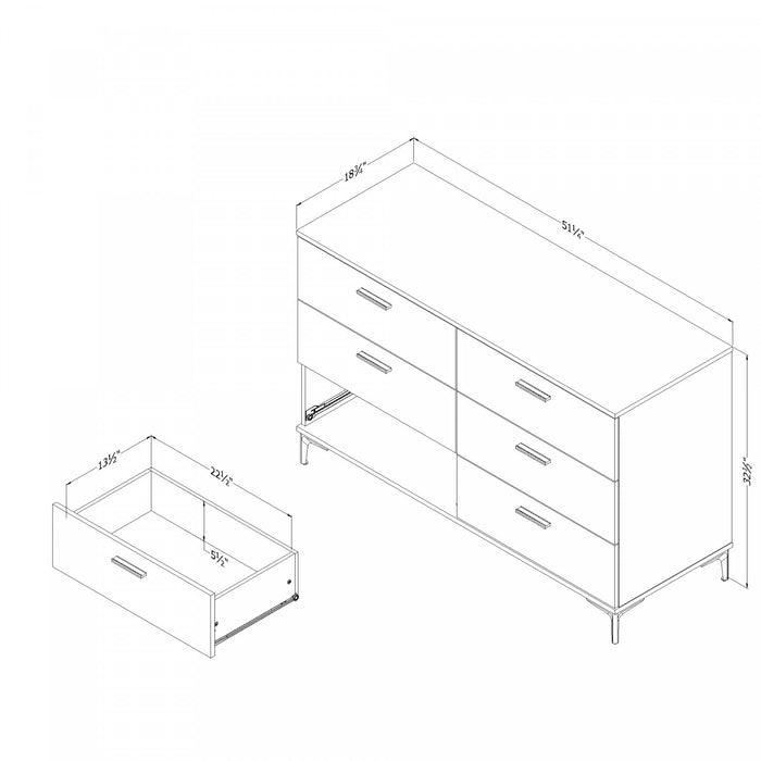 Musano 6-Drawer Dresser - Nordik Oak