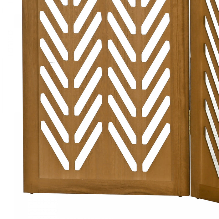 HOMCOM 3 Panel Room Divider, 5.6ft Tall Folding Privacy Screen, Light Brown